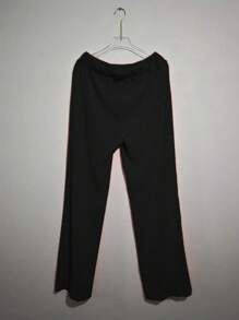 INAWLY Conjunto de 2 piezas de talla grande para mujer, de color liso y sencillo - Negro - Ver 4