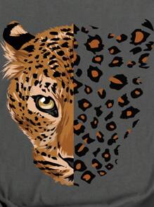 INAWLY 女士豹纹圆领短袖 T 恤图案猎豹印花 T 恤女式上衣