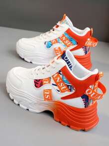 Zapatos De Deporte Transpirables Nuevos De Edición Limitada Para La Primavera/verano 2024 De Diseño Bloque De Colores, Zapatillas Deportivas De Moda Con Suela Gruesa Y Diseño De Aumento De Altura