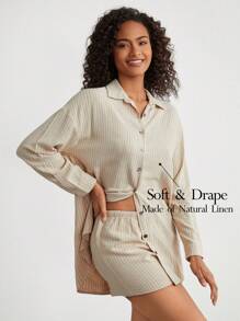 Ocili Leisure Women's Striped Casual Homewear Set