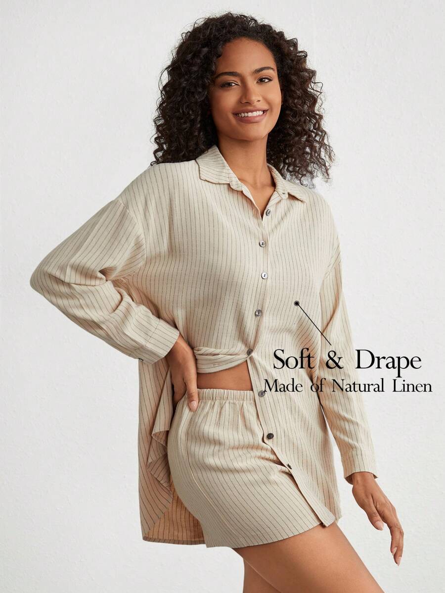 Ocili Leisure Women's Striped Casual Homewear Set