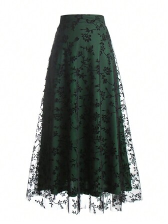 Elegancka spódnica damska EARO Commuter z siateczki z flokowanym splotem