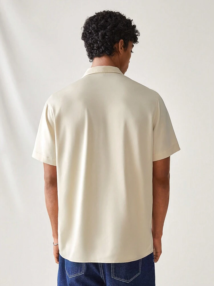 Men's Short Sleeve Woven Casual Shirt With Pocket