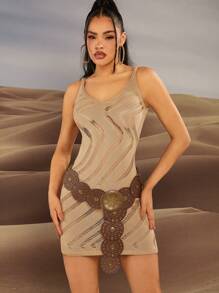 Hauture Women's Hollow Out Sleeveless Round Neck Cover Up, For Summer Beach Vacation