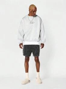 SUMWON Áo nỉ oversize in họa tiết - Màu be - Xem 3