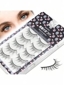 5 Pairs Lash Clusters Natural Look DIY Lash Extension Lashes That Look Like Extensions Wispy Lashes Fluffy Eyelash Clusters Thin Band Soft Cluster Lashes - Natural Lashes - View 3