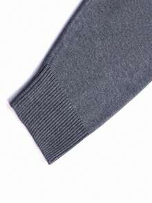 男士春秋對比條紋針織polo衫 - 灰色 - 查看 6