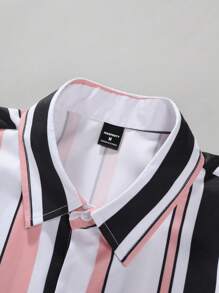 Manfinity RSRT Heren Gestreept Knoppen Korte mouwen Shirt En Shorts