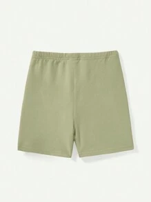 Cozy Pixies 4pcs Baby Girl Soft Knit Casual Solid Color Shorts Set