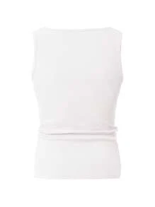 RueChic Men Solid Ribbed Knit Tank Top - White - View 3