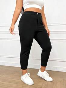 SHEIN EZwear Plus Size Stretch Tight Versatile Cropped Pants