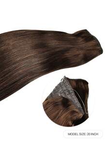 Extensiones de cabello humano 100% Remy de 150% de densidad y 18-22 pulgadas de largo en color #3 marrón oscuro, extensiones de cabello humano virgen