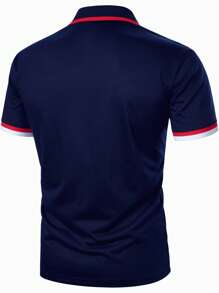 Manfinity Mode 男士商务休闲拼色翻领 Polo 衫，适合老公外出穿着