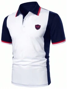 Manfinity Mode 男士商务休闲拼色翻领 Polo 衫，适合老公外出穿着