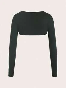 VaVaBold Của phụ nữ Màu thuần Ngắn Cape Áo sơ mi - Màu xám đen - Xem 2