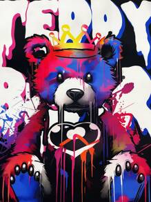 Manfinity Roghcode Herren Plus Größe Cartoon & Buchstaben Gedruckt Farbblock Baseballjacke - Verschiedenfarbig - Übersicht 5