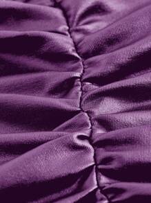 SHEIN EZwear Purple Pleated Cropped Tube Top - Purple - View 4