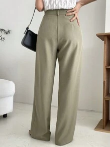 DAZY 休闲商务直筒长裤，纯色，女士正装裤