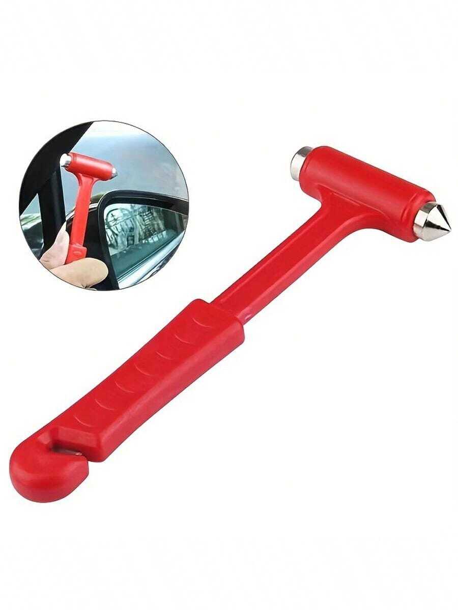 JUEMEL Multifunctional Safety Hammer Window Breaker, Long Handle Solid