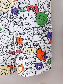 SHEIN Young Boy Cute Cartoon Printed Jumpsuit With Backpack For Summer - Multicolor - View 6