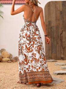 Breezaya 裹背露背度假休闲装 - 现代休闲连衣裙 - 黃色 - 查看 3