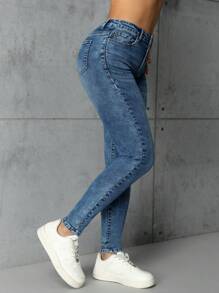 SHEIN Essnce Ladies' Simple Jeans Long Pants Y2k