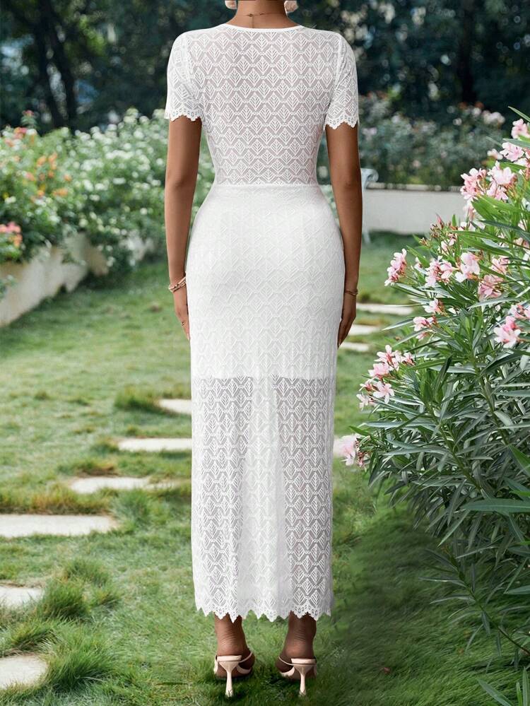 Women's Elegant Lace V-Neck Dress