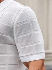 Manfinity Homme Men's Short Sleeve Knitted Polo Shirt - White - View 3