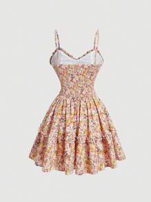 SHEIN MOD Vestido Con Tirantes Finos Y Estampado Floral - Multicolor - Ver 2