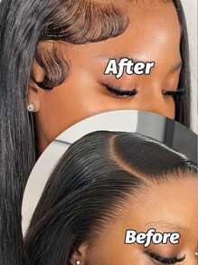 Invisible Lace Hairline Baby Hair Stripes Hair Extensions Handmade Real Human Hair Pieces - Natural Black - View 6