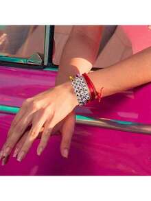 100pcs Round Acrylic Letter And Heart Beads For Diy Necklace, Bracelet Making (7x4mm, White, Multicolor, Gold) - Multicolor - View 7