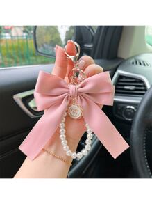 1 件大号蝴蝶结仿珍珠钥匙扣吊坠创意彩色丝带布结配饰耳机盒配饰送给女朋友的最佳礼物送给母亲的礼物教师节礼物生日礼物毕业礼物派对礼物可爱的东西蝴蝶结钥匙扣学校用品教师礼物返校用品教师配饰返校用品送给教师的礼物情人节 - 粉色 - 查看 2