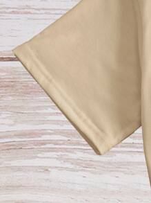 INAWLY Women's Short Sleeve T-Shirt With Sun, Moon & Face Printed Pattern Graphic Tees Women Tops - Khaki - View 3