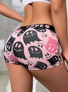 Eraneu Cartoon Ghost Pattern Printed Boxer Shorts