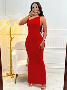 VaVaBold Cà vạt vai Không lưng Nút Nàng tiên cá Hem Váy Dây - Đỏ - Xem 6