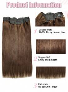 100% Remy Human Hair 150% 18-22Inch #4 Brown Flip In Hair Extensions Virgin Human Hair Extensions Hair Extensions - S4 - View 4