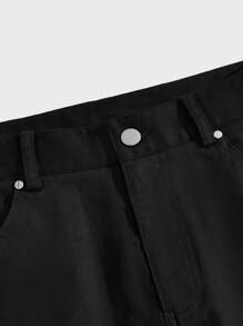 AKNOTIC Business Casual Cotton Stretch Slim Fit Woven Straight Pants - Black - View 6