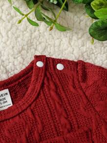 SHEIN Baby Boy's Bear Embroidery Pocket Romper