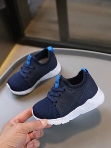 1 Đôi Giày Thể Thao Thường Ngày Cho Bé, Thoáng Khí & Thoải Mái, Thích Hợp Cho Mùa Xuân Và Mùa Hè - Màu xanh hải quân - Xem 4