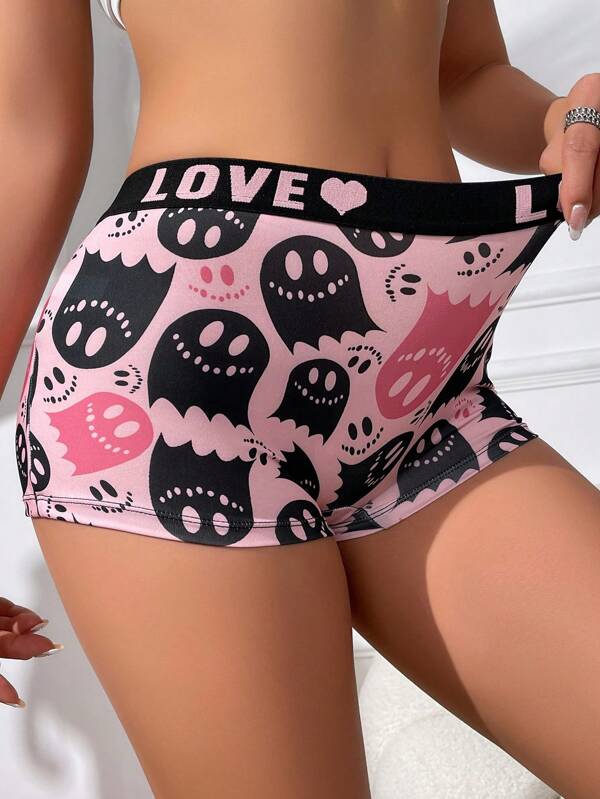 Eraneu Cartoon Ghost Pattern Printed Boxer Shorts
