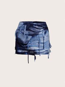 EgrlEra 扎染做旧立领背心和裙子套装 Y2K 服装 - 彩色 - 查看 3