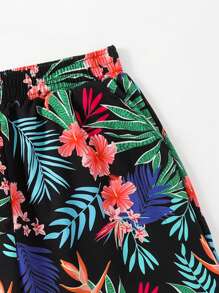 Swim Lushoire Quần bơi tay Raglan in họa tiết cây nhiệt đới cho nữ, Quần bikini đi biển Đồ bơi mùa hè, Đi biển mùa hè - màu đen - Xem 6