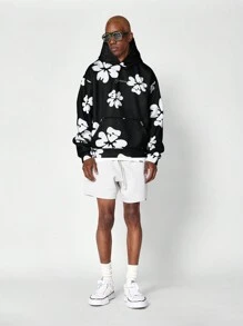 SUMWON Overhead Hoodie With All Over Print - Black - View 4