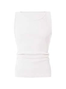 RueChic Men Solid Ribbed Knit Tank Top - White - View 4