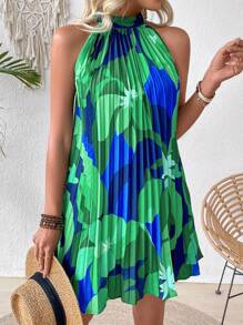 SHEIN VCAY 女士露肩多彩印花連衣裙 - 彩色 - 查看 3