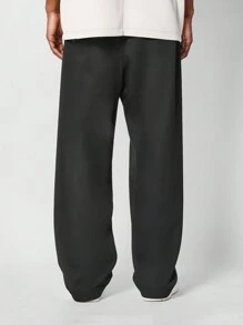 SUMWON High Performance Athletic Sweatpants Loose Fit Winter Training Sports Running Gym Activewear Elastic Waist Drawstring Leisure Comfort Pants - Black - View 4