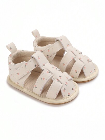 Spring/Summer Indoor Infant Girls' Breathable Sandals With Printed Straps