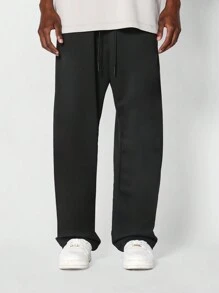 SUMWON High Performance Athletic Sweatpants Loose Fit Winter Training Sports Running Gym Activewear Elastic Waist Drawstring Leisure Comfort Pants - Black - View 2