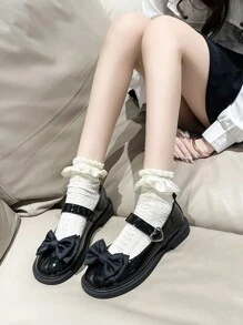 2024 Spring New Arrival Women's Mary Jane Shoes With Bowknot For Schoolgirl And Cosplay (Jk Uniform Style) Valentines