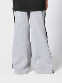 SUMWON Kids Unisex Wide Leg Fit Joger With Side Snaps - Grey - View 4